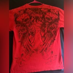 affliction red tee